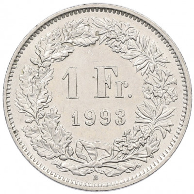 1 франк 1993 года Швейцария