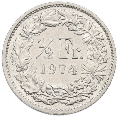 1/2 франка 1974 года Швейцария
