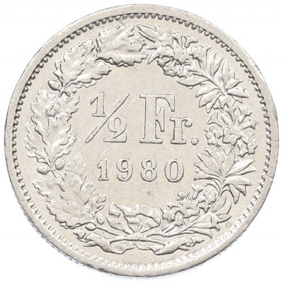 1/2 франка 1980 года Швейцария