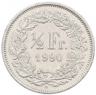 1/2 франка 1990 года Швейцария