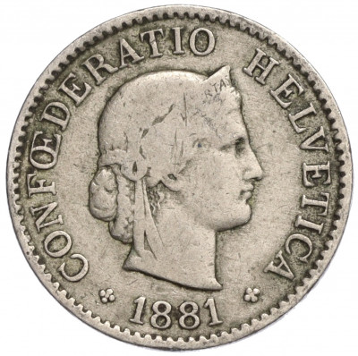 5 раппенов 1881 года Швейцария