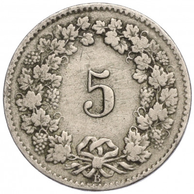 5 раппенов 1881 года Швейцария