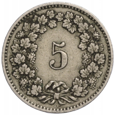 5 раппенов 1893 года Швейцария