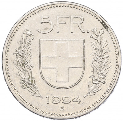 5 франков 1994 года Швейцария