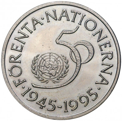 5 крон 1995 года Швеция «50 лет ООН»