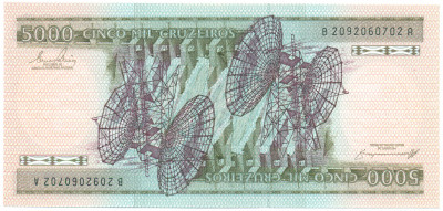 5000 крузейро 1984 года Бразилия