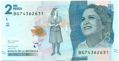 2000 песо 2020 года Колумбия
