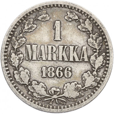 1 марка 1866 года Русская Финляндия