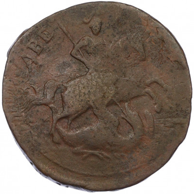 2 копейки 1758 года (Номинал сверху)