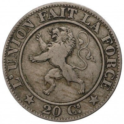 20 сантимов 1860 года Бельгия