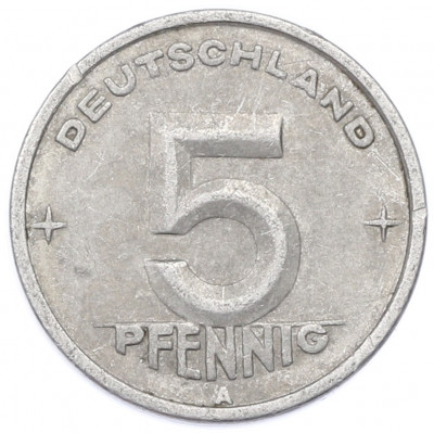 5 пфеннигов 1949 года A Восточная Германия (ГДР)