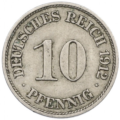 10 пфеннигов 1912 года J Германия