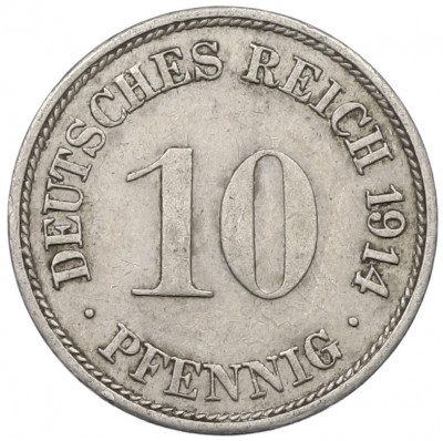 10 пфеннигов 1914 года F Германия
