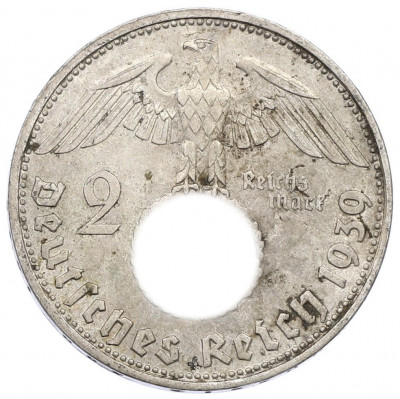 2 рейхсмарки 1939 года D Германия