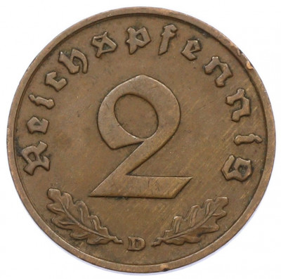 2 рейхспфеннига 1936 года D Германия