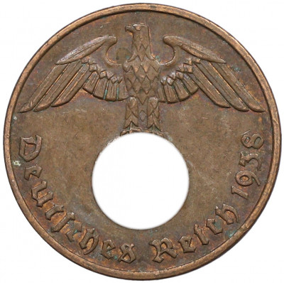2 рейхспфеннига 1938 года F Германия
