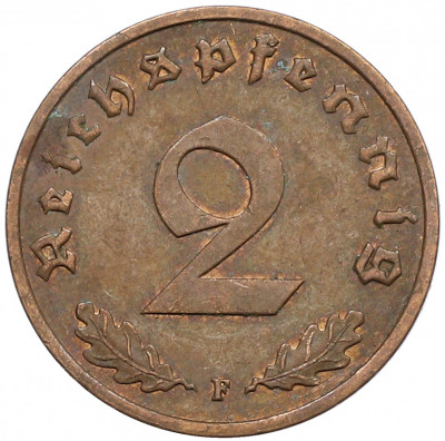 2 рейхспфеннига 1938 года F Германия