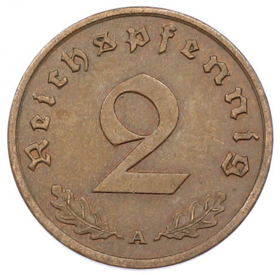 2 рейхспфеннига 1939 года A Германия