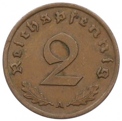 2 рейхспфеннига 1939 года A Германия