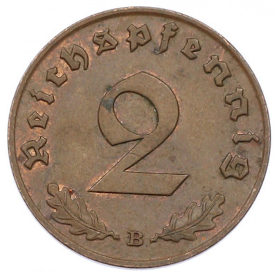 2 рейхспфеннига 1939 года B Германия
