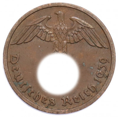 2 рейхспфеннига 1939 года F Германия