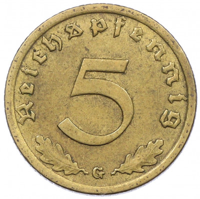 5 рейхспфеннигов 1938 года G Германия