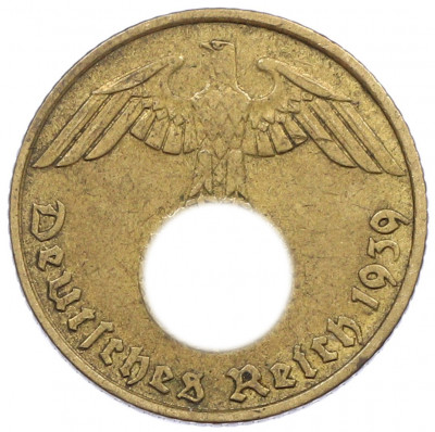 5 рейхспфеннигов 1939 года J Германия