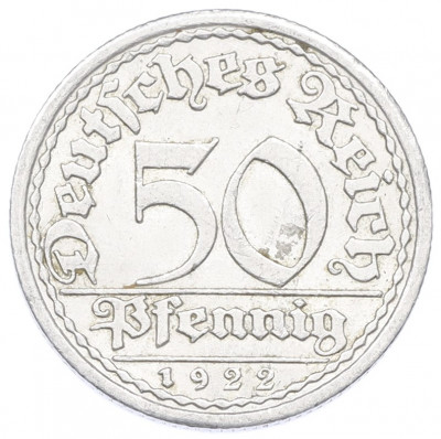 50 пфеннигов 1922 года A Германия