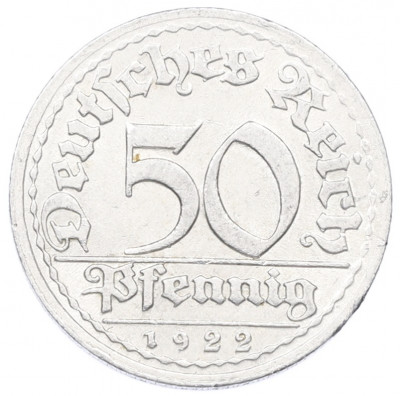 50 пфеннигов 1922 года J Германия