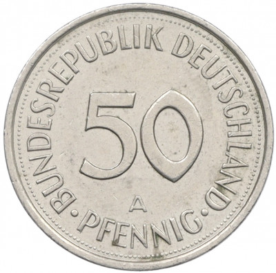 50 пфеннигов 1990 года A Западная Германия (ФРГ)