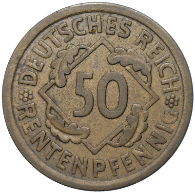 50 рентенпфеннигов 1924 года A Германия