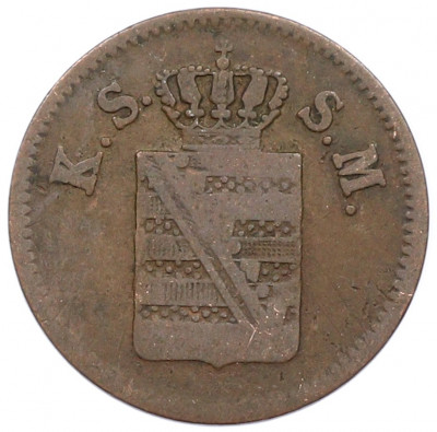 1 пфенниг 1851 года Саксония