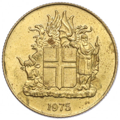 1 крона 1975 года Исландия