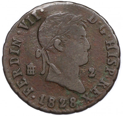 2 мараведи 1828 года Испания