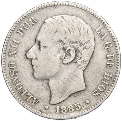 5 песет 1885 года Испания