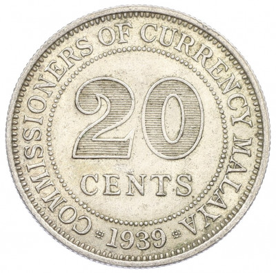 20 центов 1939 года Малайя