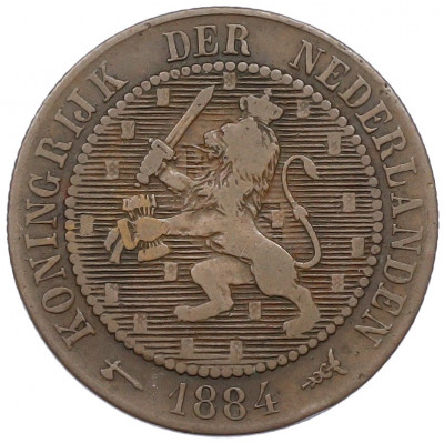 2 1/2 цента 1884 года Нидерланды