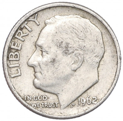 1 дайм (10 центов) 1962 года D США