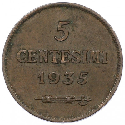 5 чентезимо 1935 года Сан-Марино