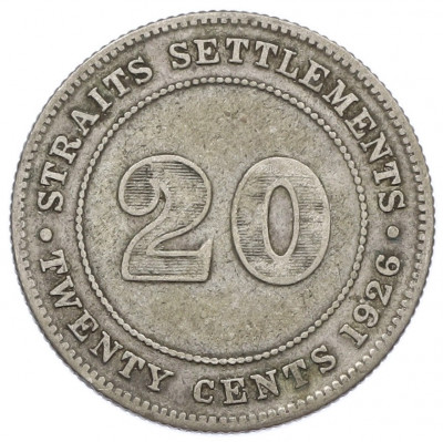 20 центов 1926 года Стрейтс Сетлментс
