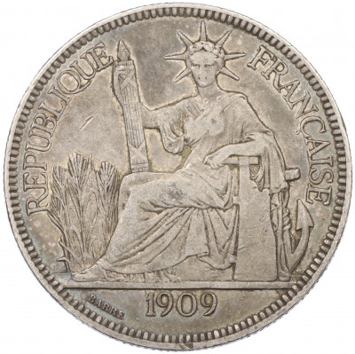 1 пиастр 1909 года Французский Индокитай