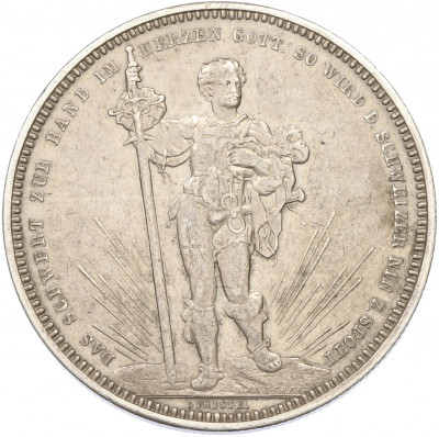 5 франков 1879 года Швейцария «Стрелковый фестиваль в Базеле»