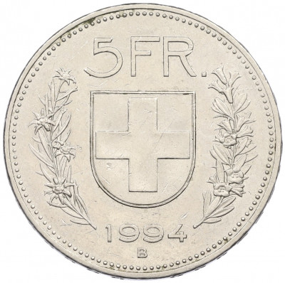 5 франков 1994 года Швейцария
