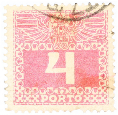 Почтовая марка 4 геллера 1908 года Австрия