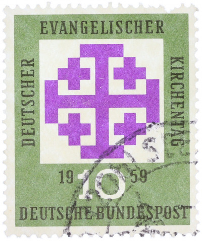 10 пфеннигов 1959 года Западная Германия (ФРГ) «Собрание Немецкой евангелической церкви»