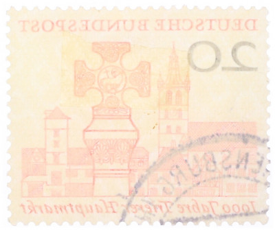 Почтовая марка 20 пфеннигов 1958 года Западная Германия (ФРГ) «Тысячелетие главному рынку Трира»