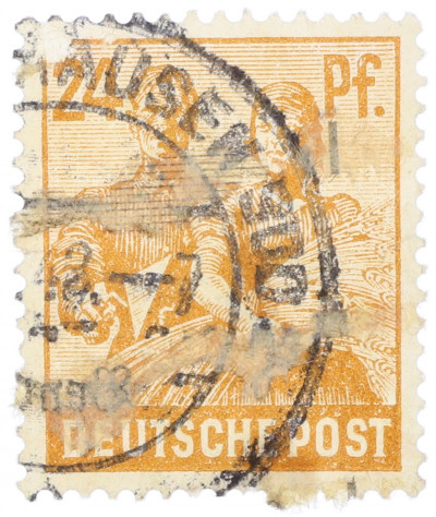 Почтовая марка 24 пфеннига 1947 года Германия (Тризония)