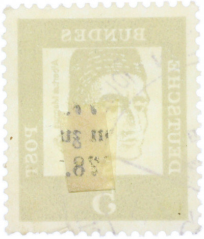 Почтовая марка 5 пфеннигов 1961 года Западная Германия (ФРГ) «Выдающиеся немцы — Альберт Великий»