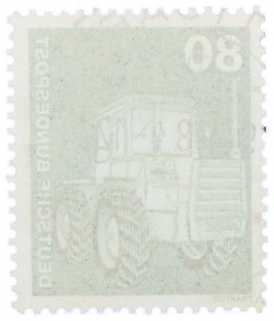 Почтовая марка 80 пфеннигов 1975 года Западная Германия (ФРГ) «Трактор»