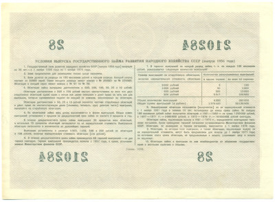 Облигация в 100 рублей 1956 года «Государственный заем развития народного хозяйства»